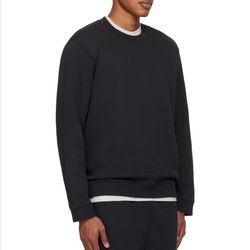 SKIMS Black Fleece Lounge Classic Crewneck Sweatshirt size Small