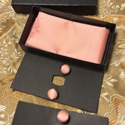 Nice set Of Handkerchief Set, light peach Colors Hanky, 4-Cuffs - Guseleson Fashion new