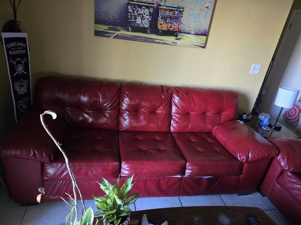 Really NICE Red Leather Couch