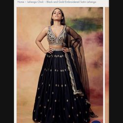 Black And Gold Lehenga