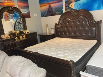 🔥🔥Traditional Wood 5 Pc Bedroom Set With Marble Top Only $2199🔥🔥
