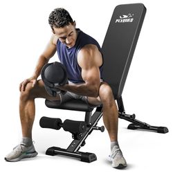 Weight Bench, Adjustable Strength Training Bench for Full Body Workout with Fast Folding-New Version 