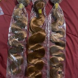 Brazilian Human Hair Bundles 22 24 26 Inch Color 30 Light Brown Body Wave