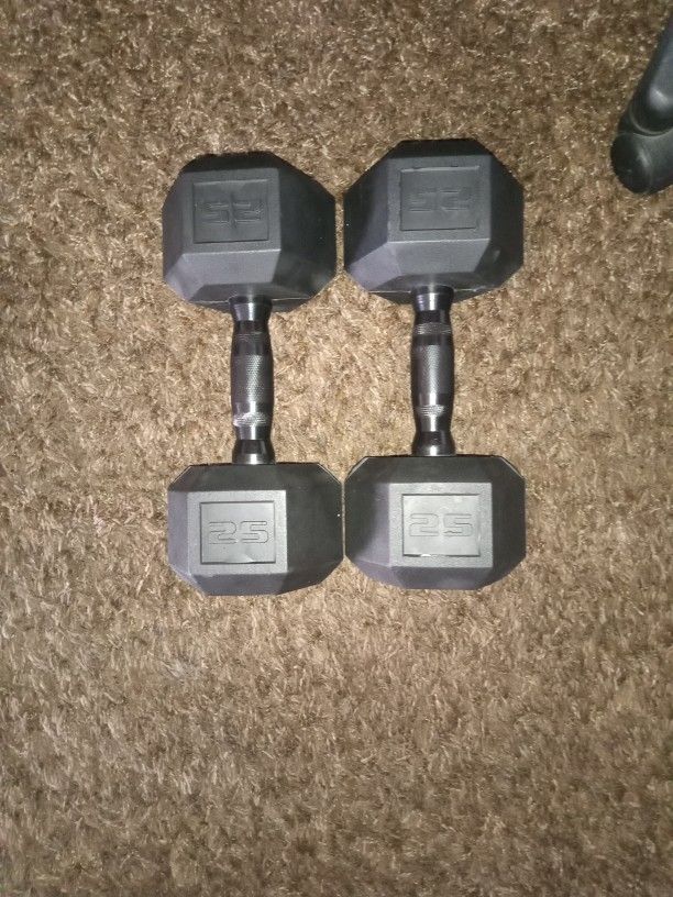Dumbbells 2×25lbs. Brand New! $45. Price Is Firm!