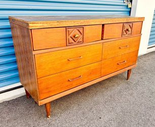 $45 for (1) Vintage Mid-Century Modern 6-Drawer Dresser Credenza - 50W x 18D x 30.5H