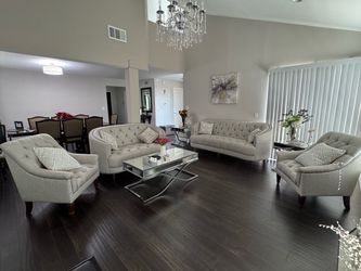 Tufted Living Room Sofa Set – 4 Pieces