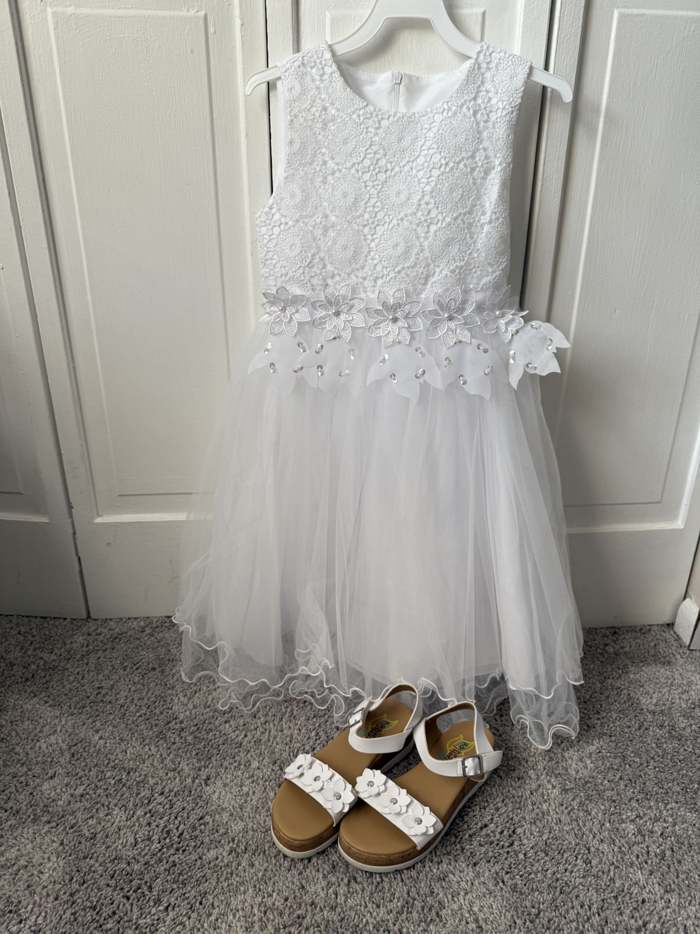 Flower Girl Dress/ First Communion Dress & Shoes