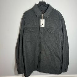 Quince Italian Wool Overshirt Mens XXL Heather Charcoal Grey NWT