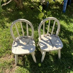 Pair Vintage Child’s Wood Chairs