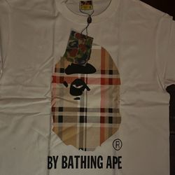 White Bape Burberry Medium Shirt