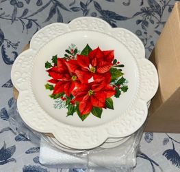 Princess House Marbella Poinsietta Salad Plates