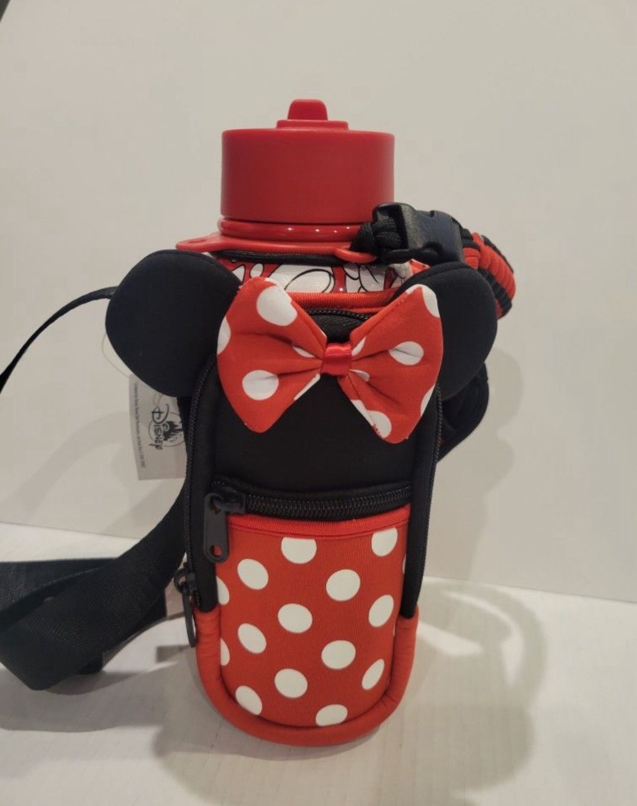 Disney Minnie Mouse Stainless Steel Water Bottle and Carrier. New