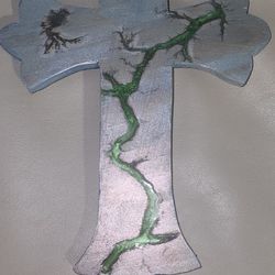 Handmade Crosses W/Fractal Art and Epoxy Resin 