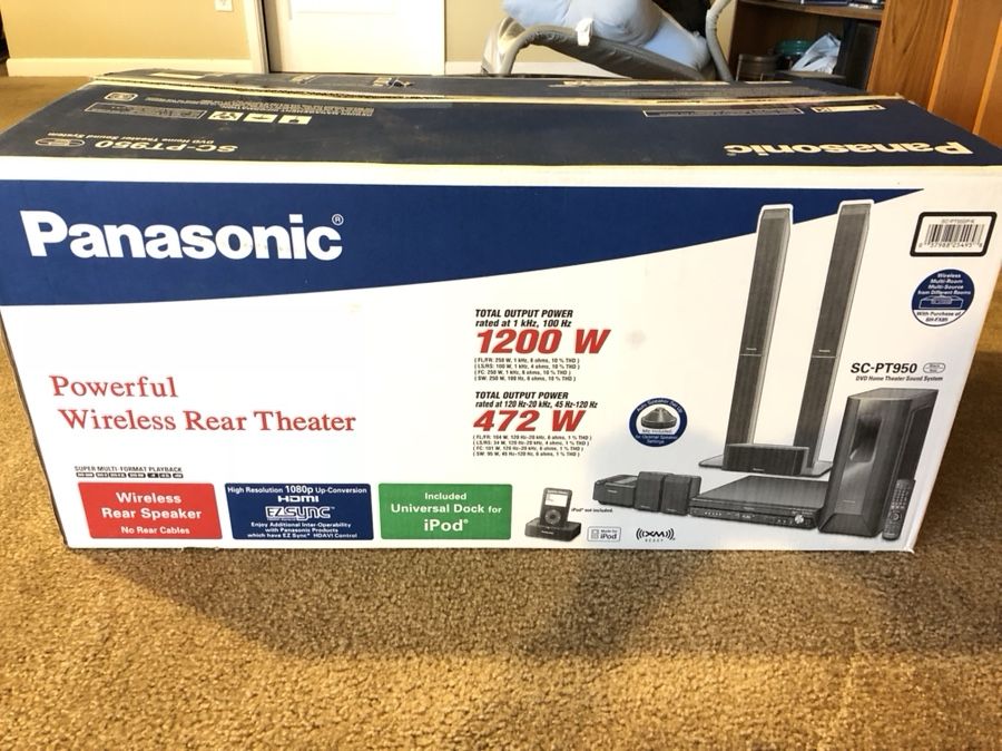 PANASONIC SC-PT950 DVD HOME THEATRE SOUND SYSTEM WITH WIRELESS REAR SPEAKERS