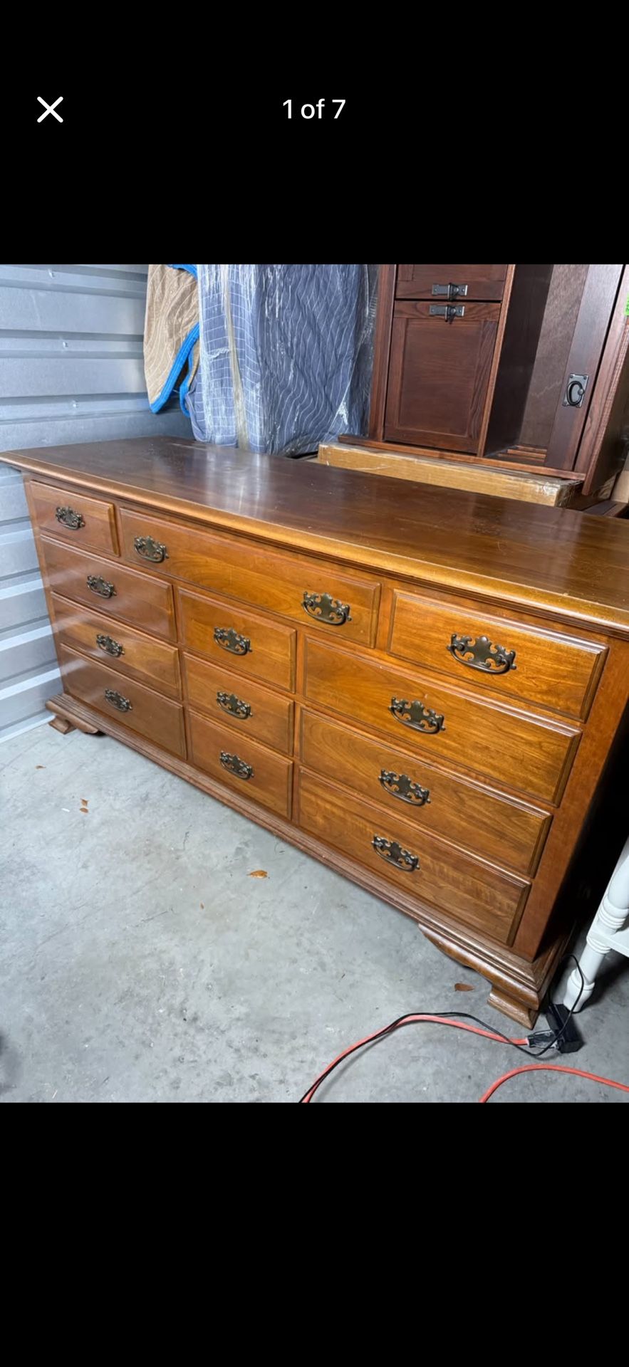 Solid Cherry Wood Dresser by Hardin – 9 Drawer Large Dresser
