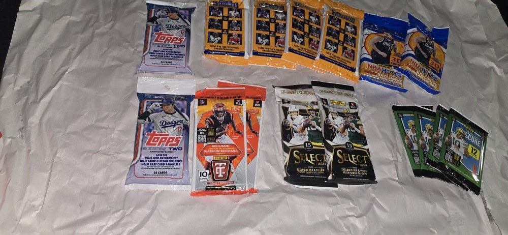 Panini Allnd Topps LBaseball Football Basketball Single And Fat Packs