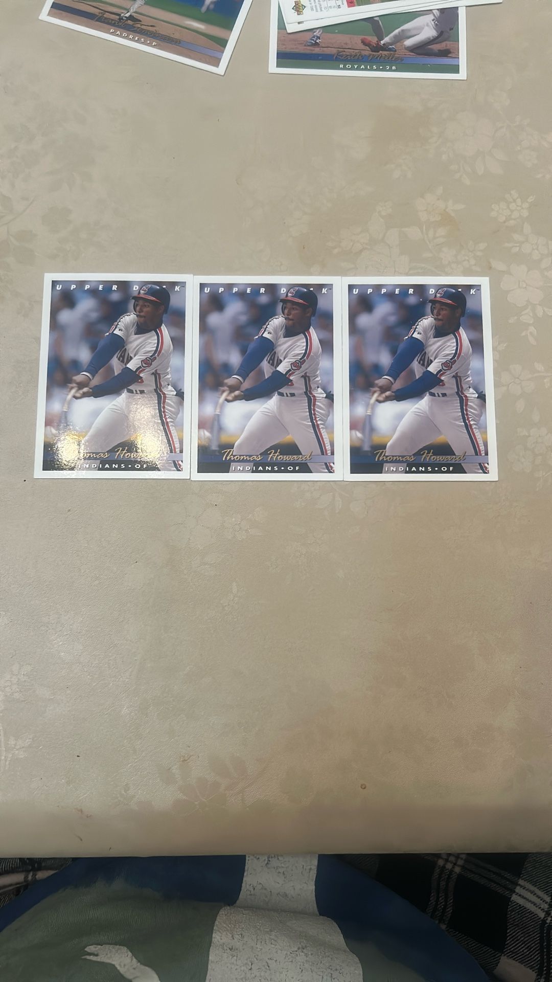 (3) 1993 Upper Deck #299 Thomas Howard Cleveland Indians Baseball Card