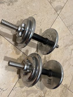 Adjustable Chrome Dumbbell Set (Pair) - Solid & Durable