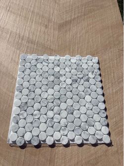 Penny round marble mosaic tile