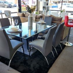 TAX SEASON SALE!!! 7-PC Glass Dinning Set/ Table + 6 Chairs