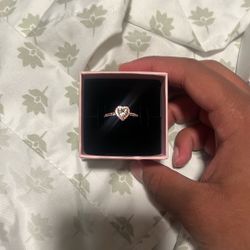 pandora pink rose gold heart ring size 5