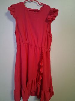 Red Ruffle Mini Dress Size 13 y