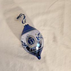 Disney Disneyland Club 33 2019 Blue Glass Christmas Ornament 