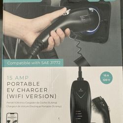 Lectron Level 1 J1772 Charger (WiFi Version) - 110V, 15 Amp, NEMA 5-15 Plug, 16 ft Extension Cord - Portable Electric Car Charger for J1772 Evs