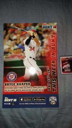 Bryce Harper limited edition baseball Topps card