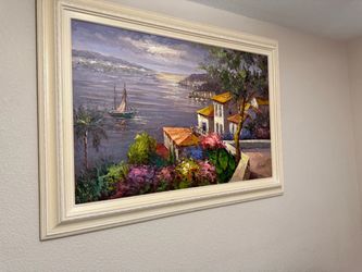 Very large of oil painting ready sign  the size  Wide : 43” Deep: 31”