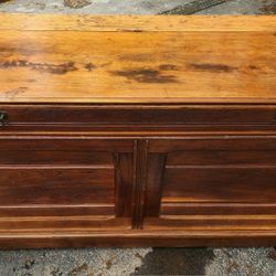 Large Antique Solid Wood Storage/Blanket Chest