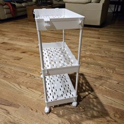 Spacekeeper White Rolling Storage/ Utility Cart 