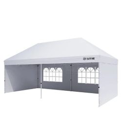 Canopy 10'X20' Pop Up Canopy Gazebo Commercial Tent with 4 Removable Sidewalls, Stakes X12, Ropes X6 for Patio Outdoor Party Events

