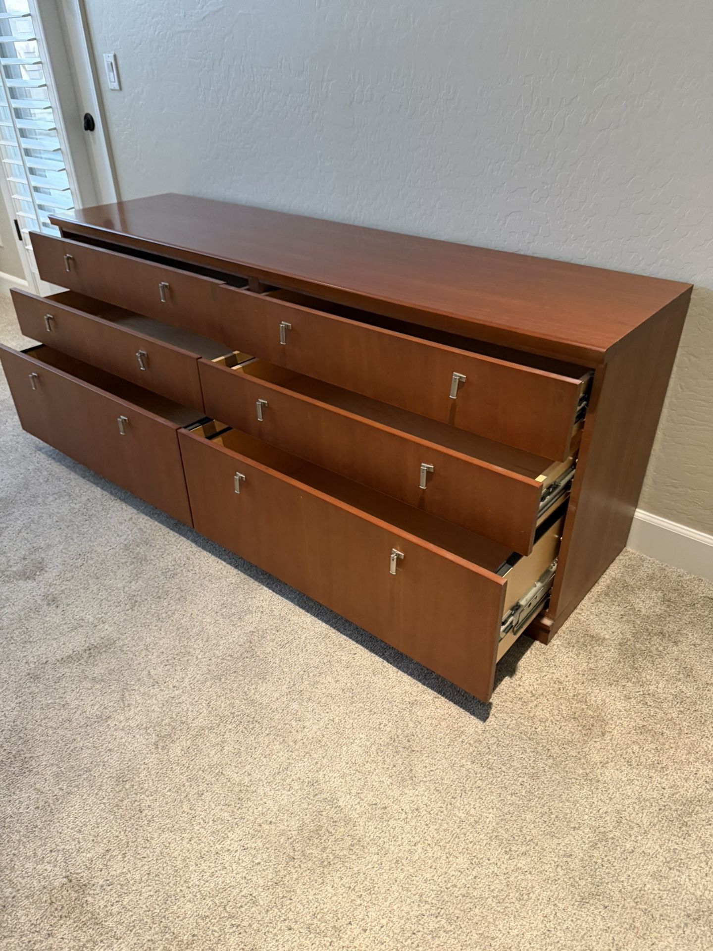 Brown Wood Six Drawer Dresser delivered
