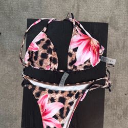 String Animal Print/floral Bikini