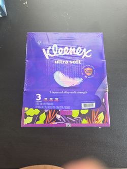 Kleenex Ultra Soft Facial Tissues, 3 Flat Boxes, 120 Tissues per Box, 3-Ply (360 Total), Packaging May Vary