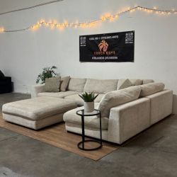 Low Profile Cindy Crawford Sectional with Ottoman, Free Delivery