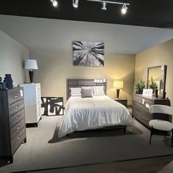 Grey 4PC Queen Bedroom Set 