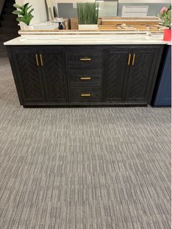 72” Bathroom vanity in black