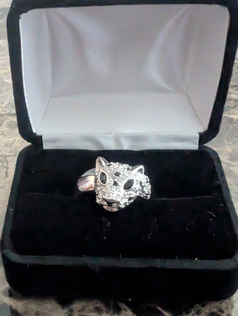 Leopard Sterling Silver Ring