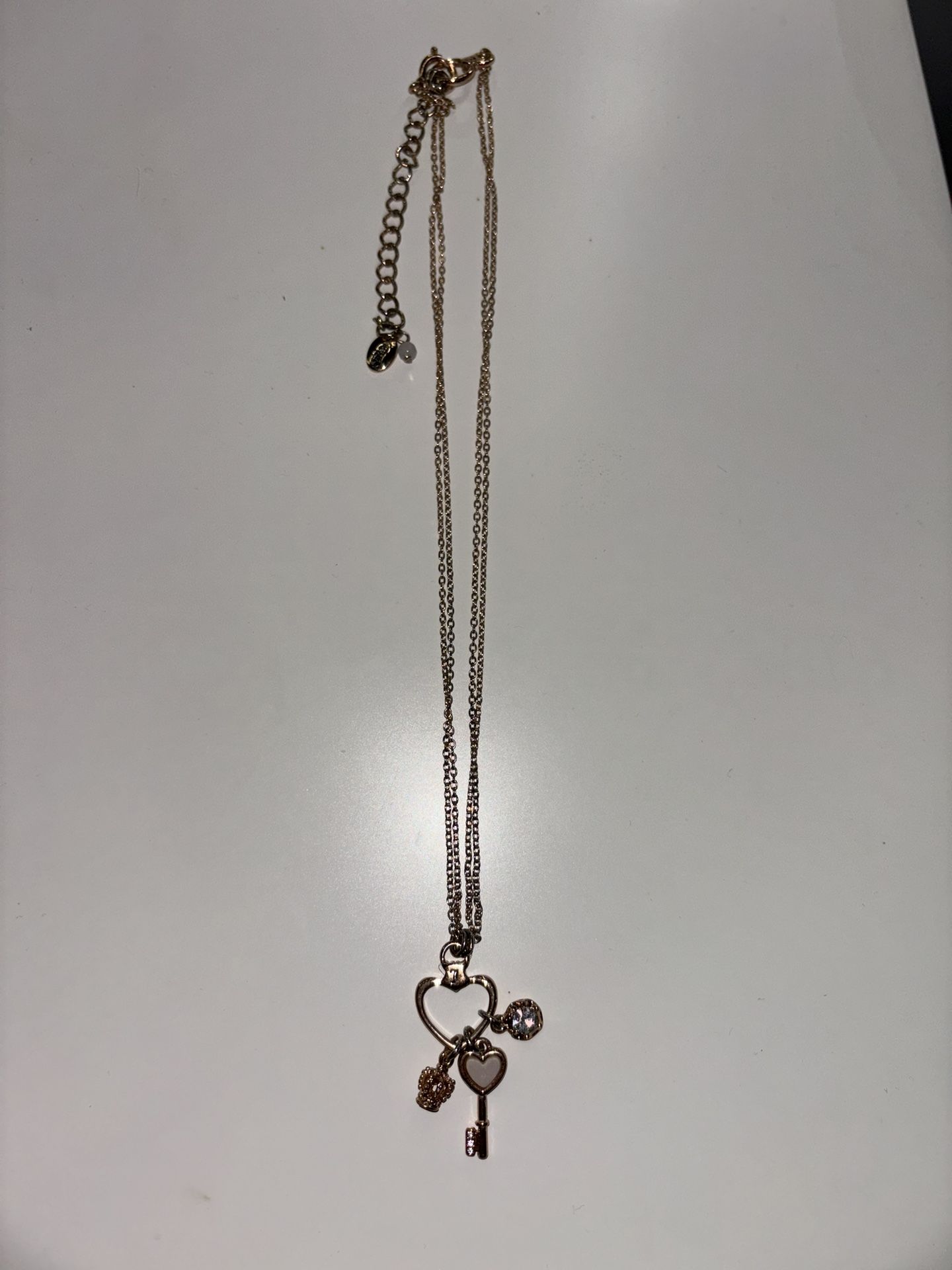 Vintage Juicy Couture Necklace charm holder crown, key and crystal