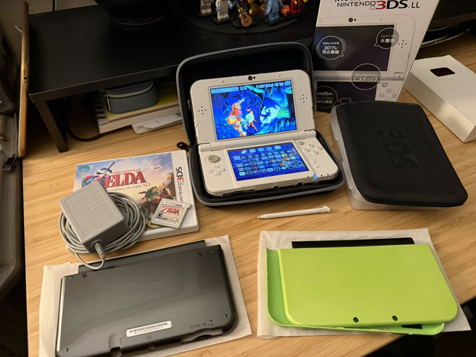 DUAL IPS Nintendo NEW 3DS XL (Excellent) Installed Pokemon, Zelda Games+Accessories
