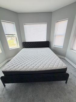 Queen Bed Frame with Mattress
