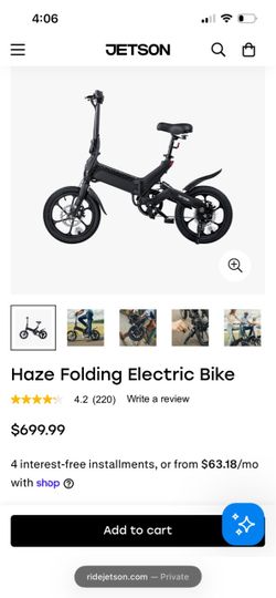 Jetson Haze Folding Electric Bike – Works Great – Charger Included