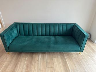 Stylish Green Velvet Sofa