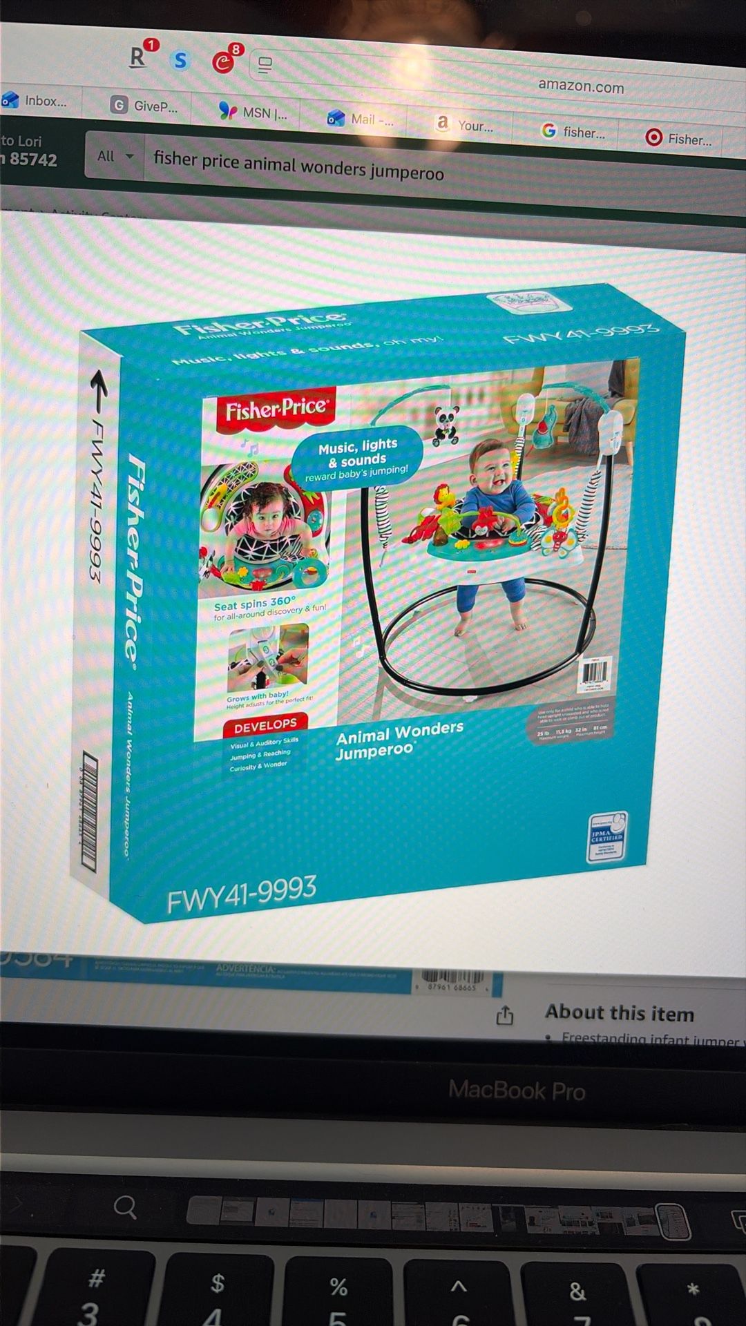 Fish-Price Baby Bouncer Animal Wonders Jumper