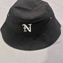 Nahmias N Logo Bucket Hat Black Corduroy Authentic
