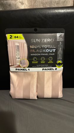 Sun Zero 100% Blackout Curtain Panel Pair 84"