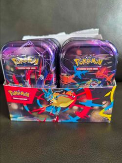 Lot 10 Sealed Mini Tins Pokemon TCG Mega Evolution Mega Heroes w/ Display Box