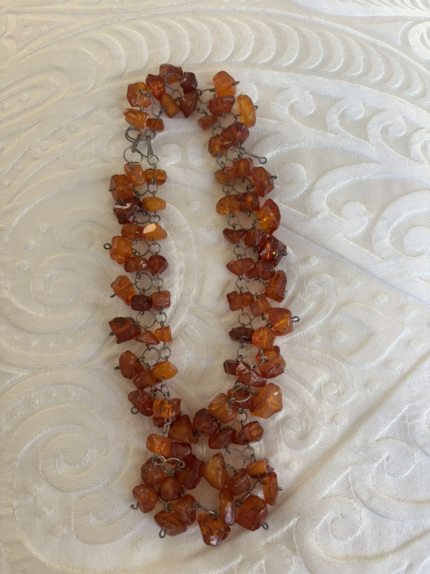 Vintage Soviet Baltic Amber Nugget Choker Necklace